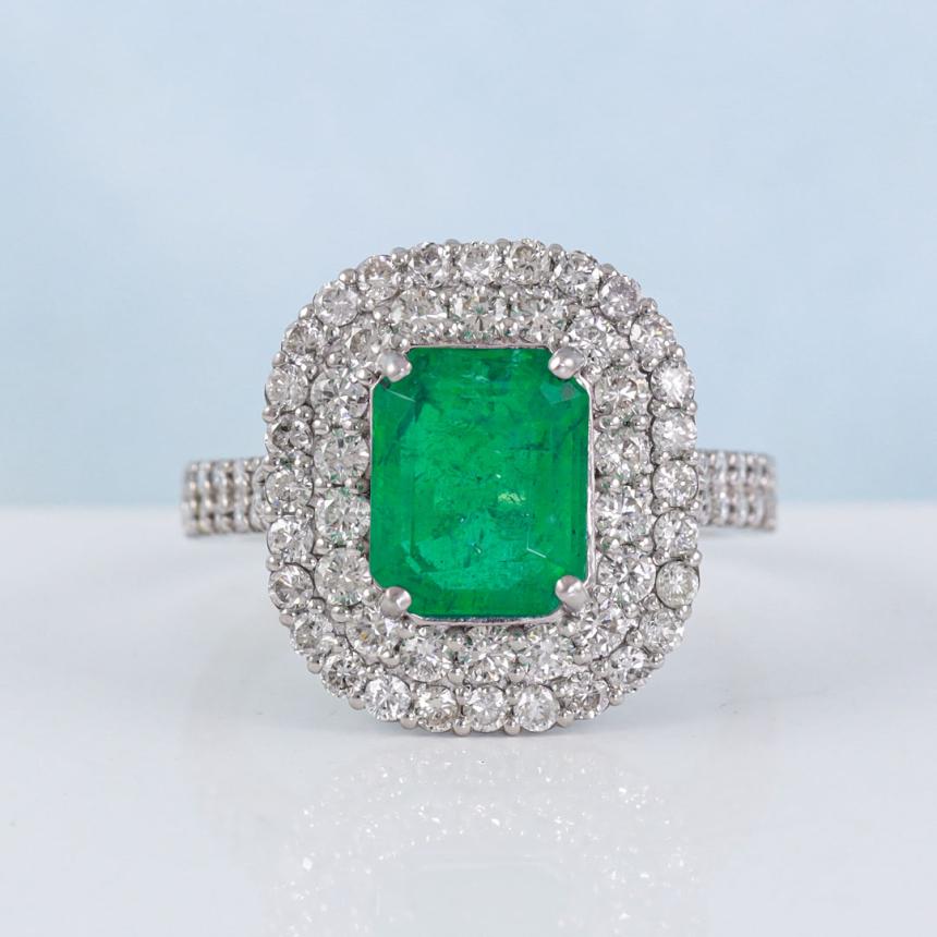 2.44ct Emerald & Diamond Ring