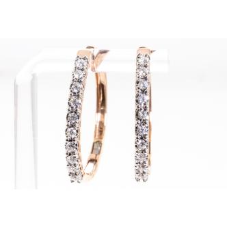 1.06ct Diamond Hoop Earrings