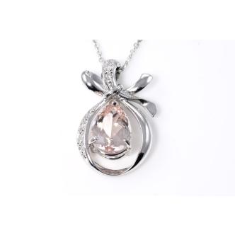 1.95ct Morganite and Diamond Pendant