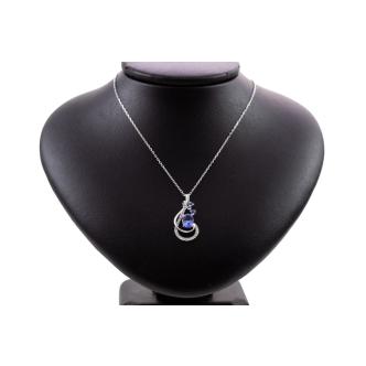 1.05ct Tanzanite and Diamond Pendant