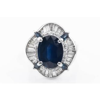 6.17ct Sapphire & 1.42ct Diamond Ring