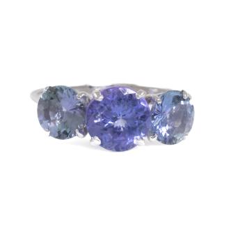 3.96ct Tanzanite Trilogy ring