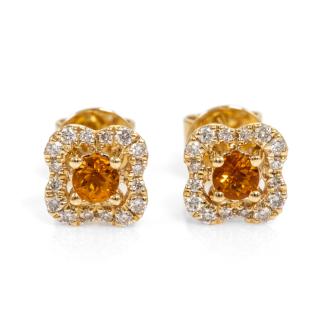 Citrine and Diamond Earrings