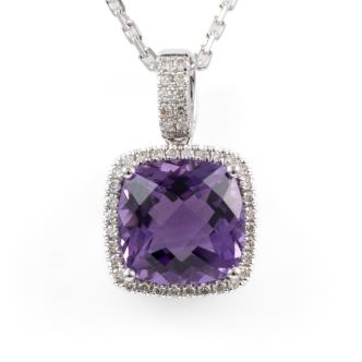 3.00ct Amethyst and Diamond Pendant