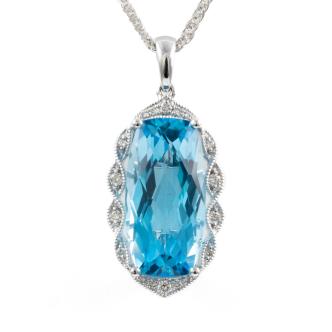 7.59ct Topaz and Diamond Pendant