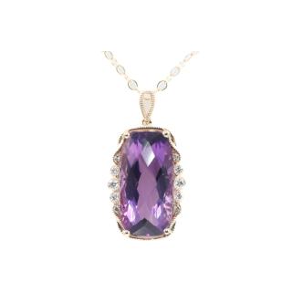 5.27ct Amethyst and Diamond Pendant