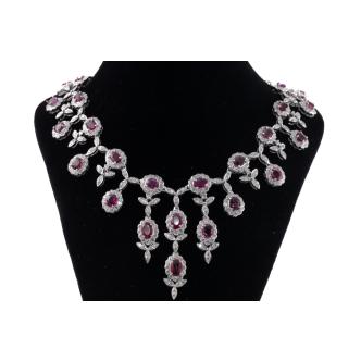 14.30ct Ruby and 8.02ct Diamond Necklace