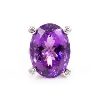 50.55ct Amethyst and Diamond Ring