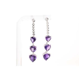 8.40ct Amethyst and Diamond Earrings