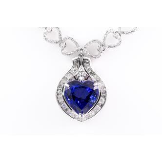 7.36ct Tanzanite & Diamond Necklace GSL