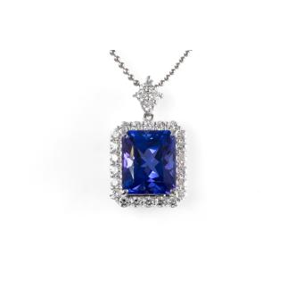 6.97ct Tanzanite and Diamond Pendant