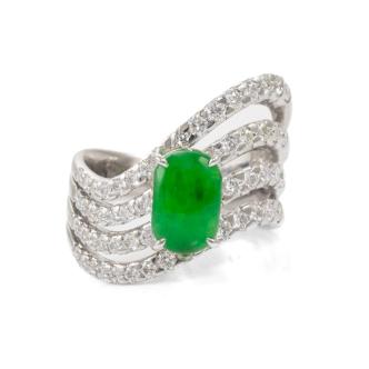 1.20ct Jadeite and Diamond Ring 10.9g