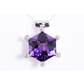 23.71ct Amethyst & Diamond Pendant