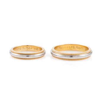 Tiffany & Co. Milgrain ring 2 Piece Set