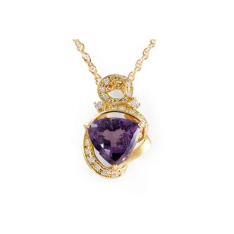 9.00ct Amethyst and Diamond Pendant