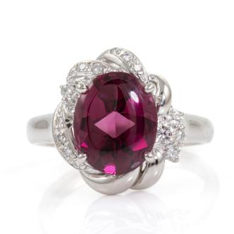 4.73ct Rhodolite Garnet & Diamond Ring