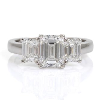 2.70ct Diamond Trilogy Ring GIA G-H