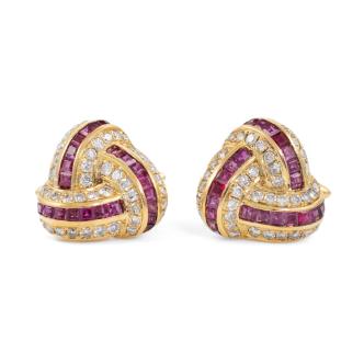 2.80ct Ruby & Diamond Cufflinks