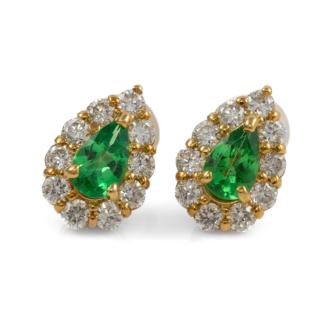 Tsavorite Garnet & Diamond Earrings