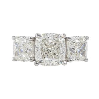 6.02ct Diamond Trilogy Ring GIA