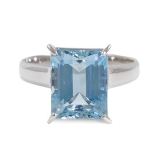 4.31ct Aquamarine Platinum Ring