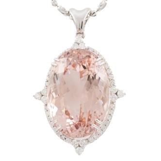 76.97ct Morganite and Diamond Pendant