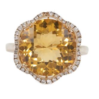 7.51ct Citrine and Diamond Ring