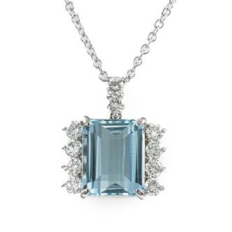 5.75ct Aquamarine and Diamond Pendant