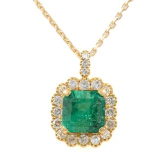 2.79ct Emerald and Diamond Pendant