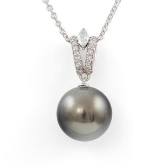 13.3mm Tahitian Pearl & Diamond Pendant