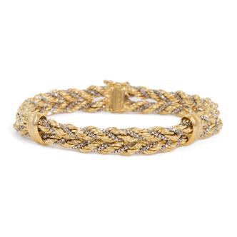 18ct Two-tone Rope Bracelet