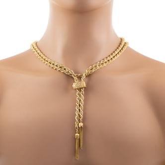 Gold Rope Necklace with Tassel 64.2g