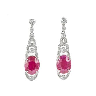 4.68ct Burmese Ruby & Diamond Earrings