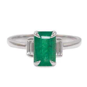 2.27ct Zambian Emerald & Diamond Ring GSL