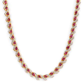 8.80ct Ruby and Diamond Necklace