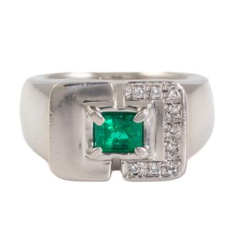 0.27ct Emerald and Diamond Ring