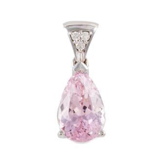 12.00ct Kunzite and Diamond Pendant