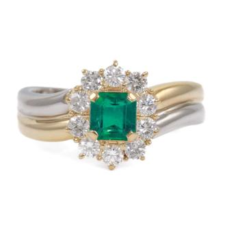 0.39ct Emerald and Diamond Ring