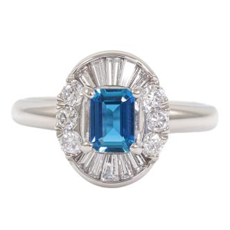 0.43ct Aquamarine and Diamond Ring